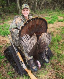 Ashlee Lundvall with turkey hunting trophy