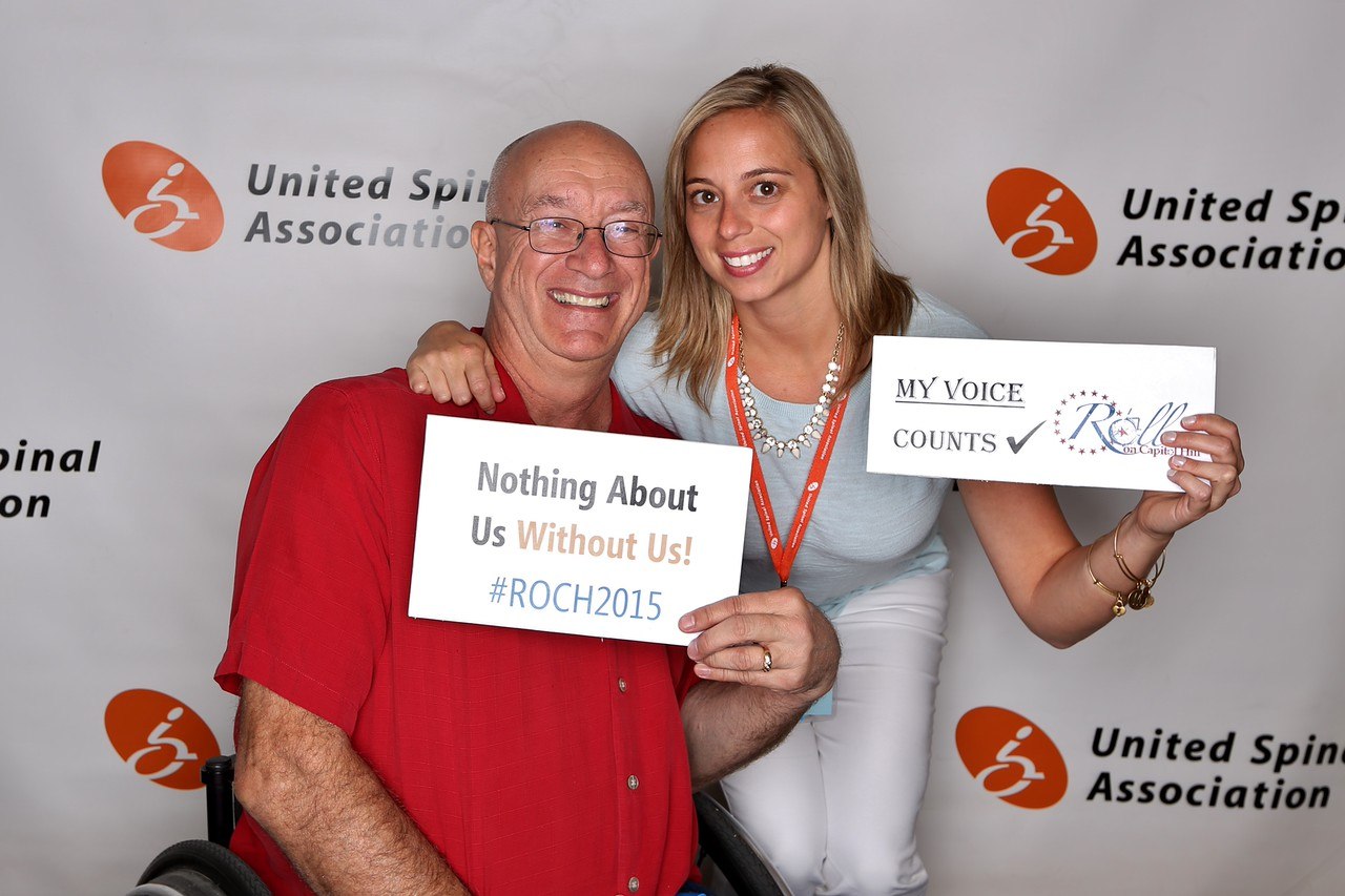 Rick Hayden, president of the Southern California Chapter of United Spinal, poses at Roll on Capitol Hill with Megan Lee of United Spinal