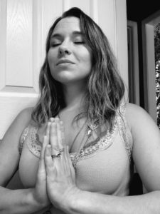 Cure Advocate Kristina Rhoades meditating