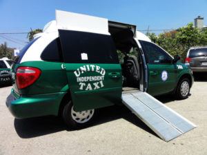 Wheelchair accessible, ADA compliant taxi vans with side or rear entry wheelchair ramps are available within the Los Angeles metropolitan area.