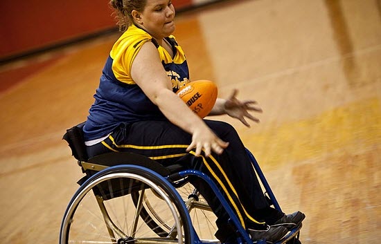 Wheelchair Super Bowl participant