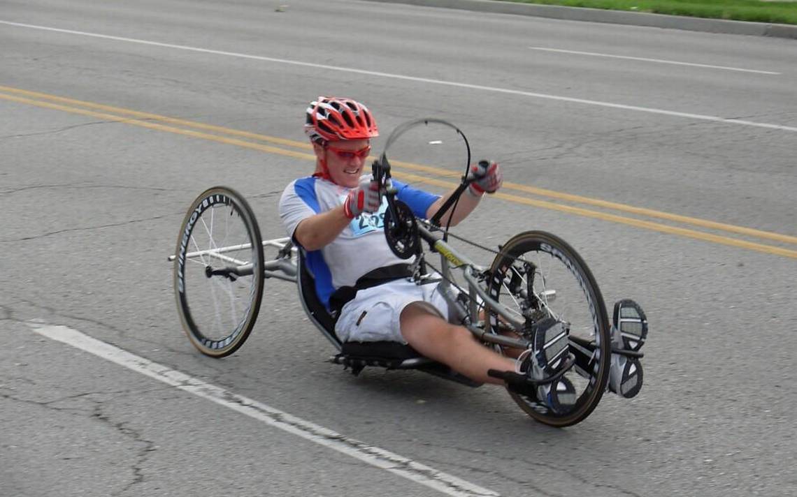 Just two years after his injury, Adam got involved with adaptive sports and began competing in triathlons.