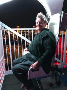 Atlanta resident Kim Harrison has Transverse Myelitis but that didn't stop here from riding the VooDoo Zip Line at the Rio!