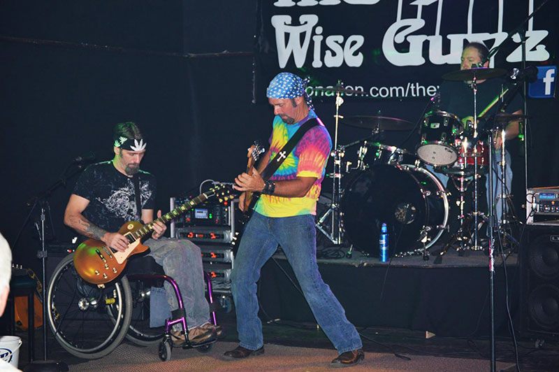 Musician Billy Wise rocking out with his brother Bobby.