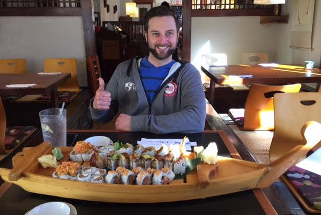 Chris Collin loves sushi
