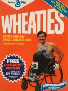 George Murray, Chris's partner at Top End, was the first wheelchair athlete to be featured on a Wheaties box.