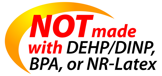 Cure Medical Not Made with DEHP, BPA or Latex logo