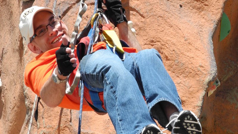 Two-time paralympian, adventurer and author of No Limits, Mark Wellman, will be on hand in Chicago with his adaptive climbing wall. 
