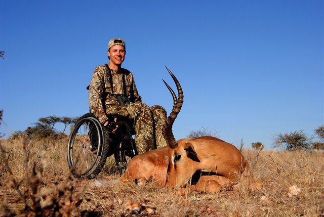 Chad is a quadriplegic with limited hand function. That doesn't impact his aim though, and thanks to adaptive equipment, he's even been able to take big game in Africa.