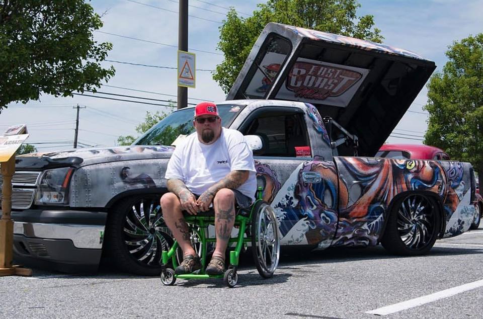 Daniel Fair says, "In front of my custom show truck, The Kraken. I spend my summers traveling up and down the mid-east coast going to car shows."