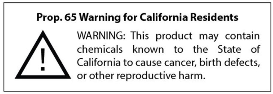 Prop 65 Warning for California Residents