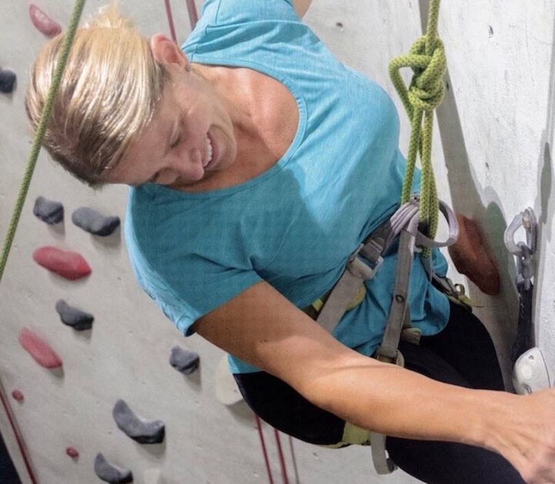 Vicki Loffelmann may have spina bifida but she certainly doesn't have a fear of heights! She loves "That feeling you get when you've climbed to the top of the 25-foot wall!