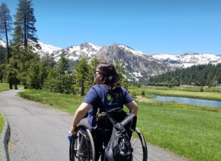 Rachel Malone "Spending time in Lake Tahoe at the No Barriers USA Summit trying new things and meeting new people with similar experiences."