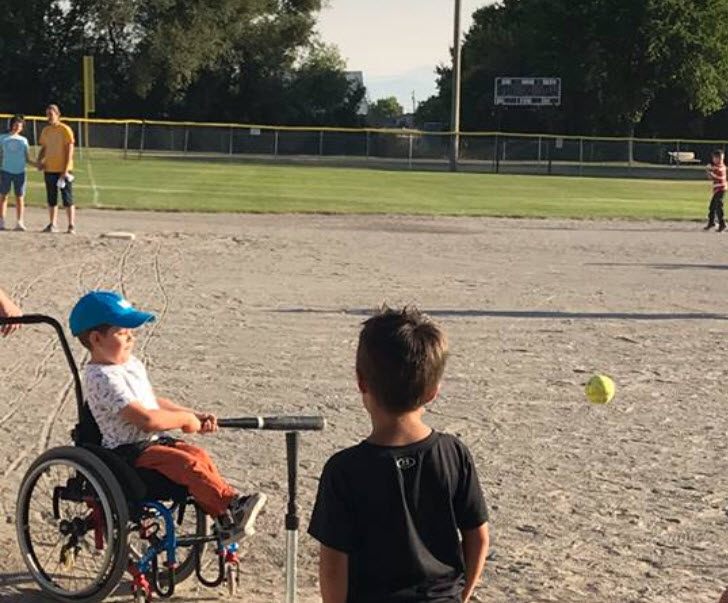 Proud mom Nicole writes, "Zander Popoca loves baseball! So when he was old enough to join the local adaptive T-ball team, I signed him up.