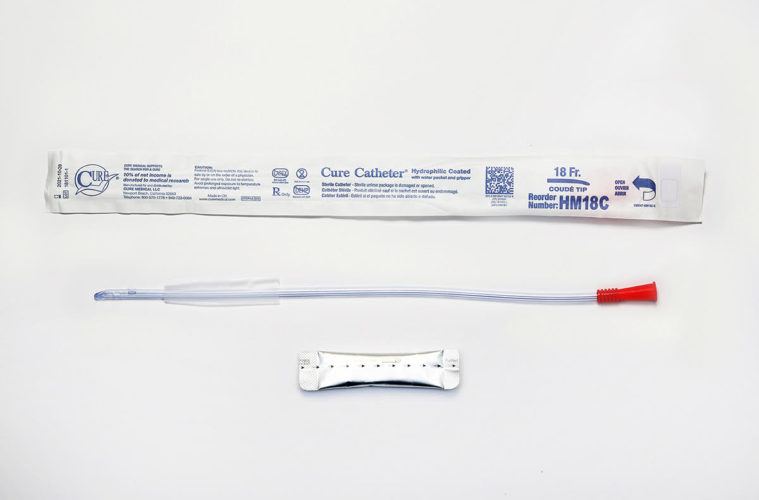 cure hydrophilic catheter FR18 with coude tip