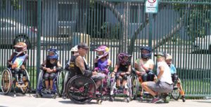 group of youth wheelchair athletes with socal wcmx