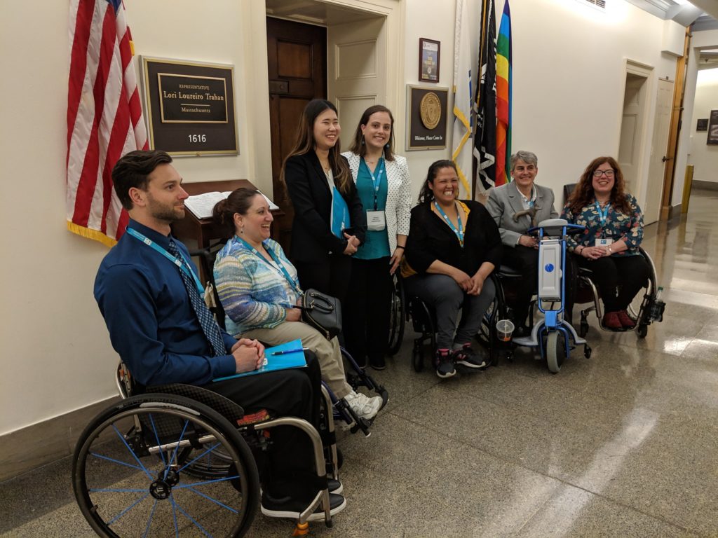 2019 Teal on the Hill participants met with Congressional representatives to advocate for Spina Bifida issues. Pictured: Chris Collin, With Chris Collin, Jennifer Fitz-Roy, Julie Yindra and Haley Sayer.