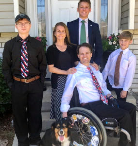 After paralysis, Steve's first concern was the well-being of his family.