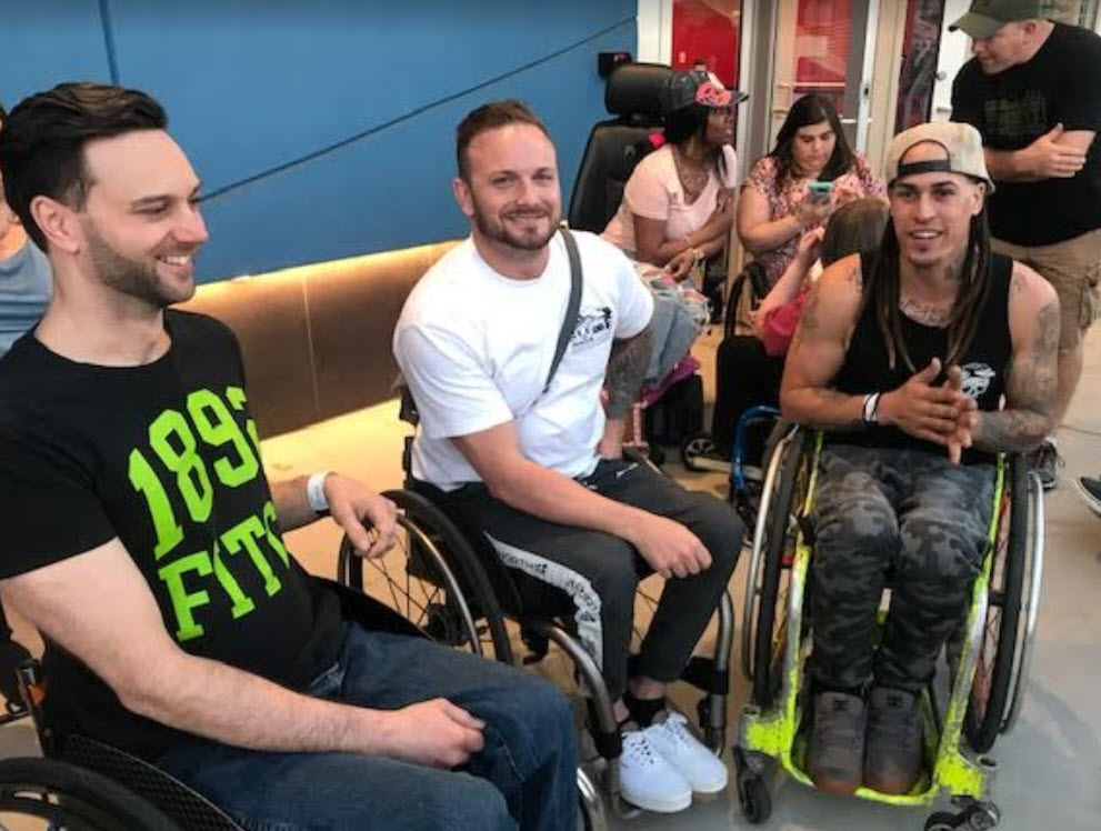 Cure Advocate Chris Collin, WCMX Star Jerry Diaz and Wheels2Walking's Richard Corbett met for the first time in person at the inaugural Spinal Cord Injury USA Meet Up in Atlanta, GA.