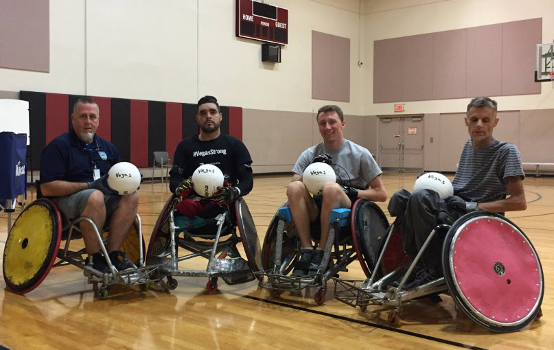 Sean wants to give back to new players on the Las Vegas High Rollers quad rugby team.