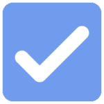 White Checkmark with blue background